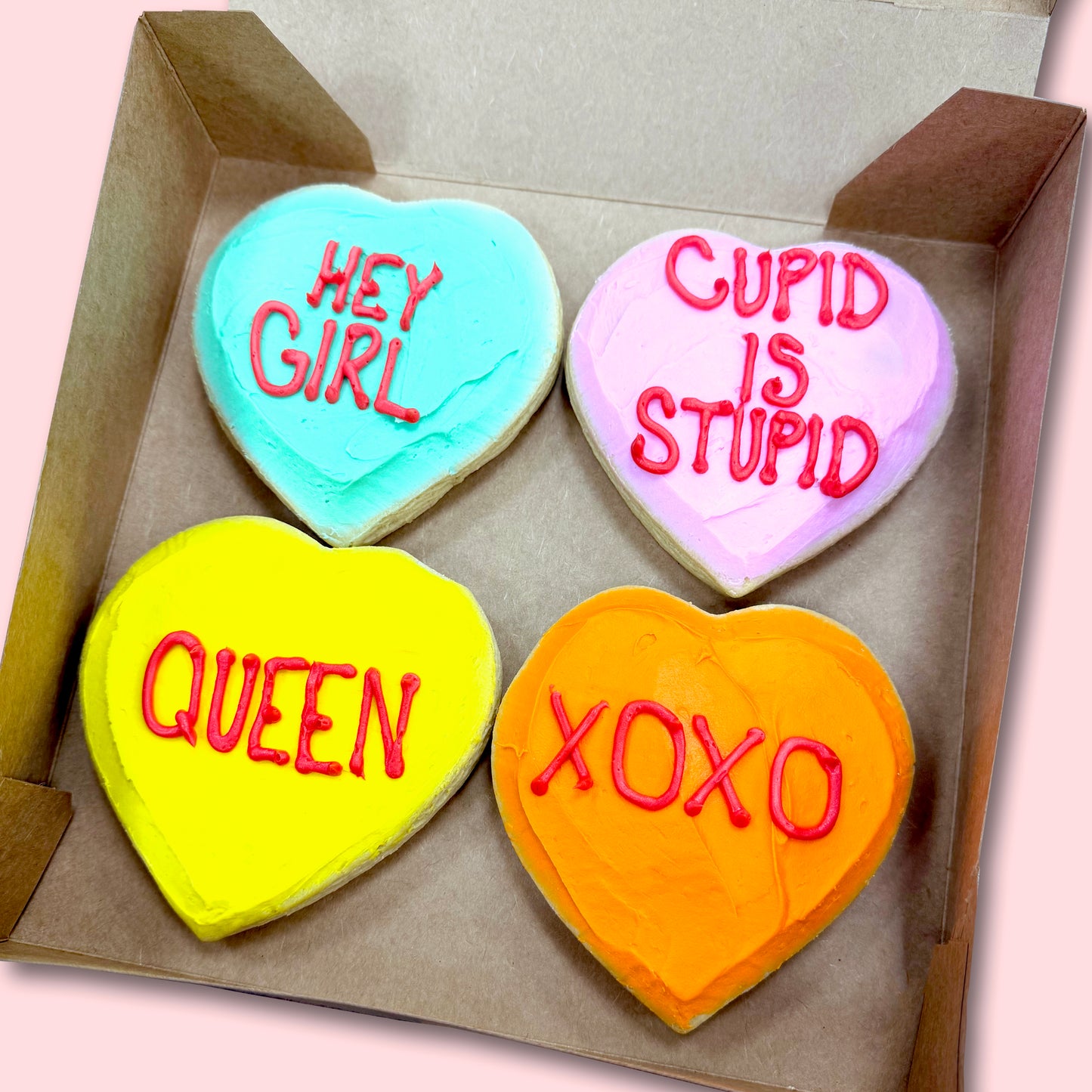 Galentine's Day Frosted Sugar Hearts