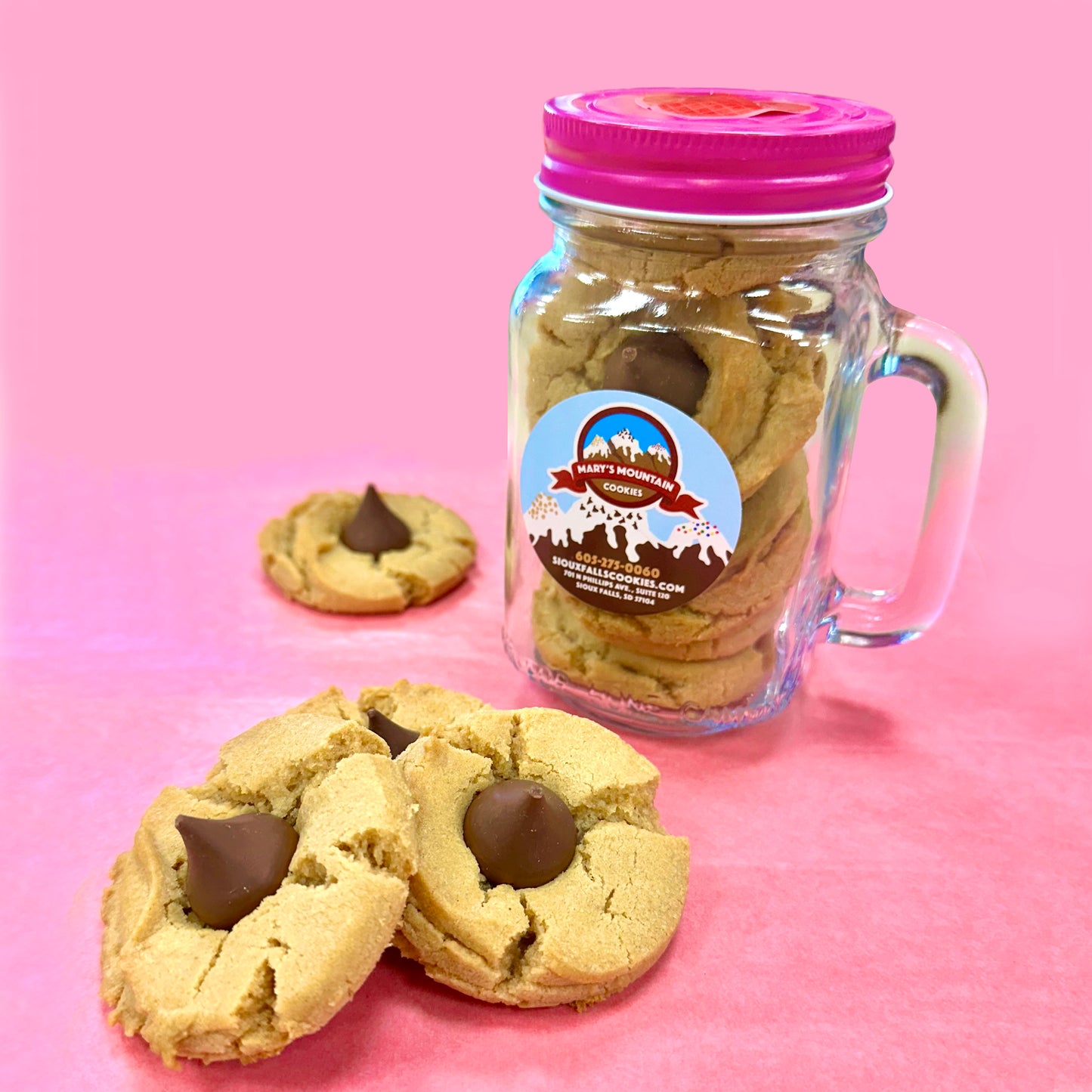 Mug full of Peanut Butter Kisses